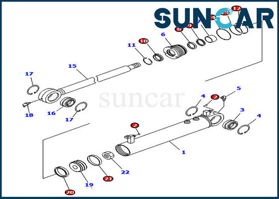 707-99-24930 KOMATSU-Winkel-Zylinder-Ausrüstungs-Überseeversions-Planierraupen-Dichtungs-Reparatur-Set