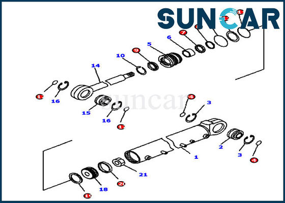 Service-Kit Blade Angle Hydraulic Cylinder-Dichtungs-Ausrüstung der Planierraupen-707-99-42530 KOMATSU