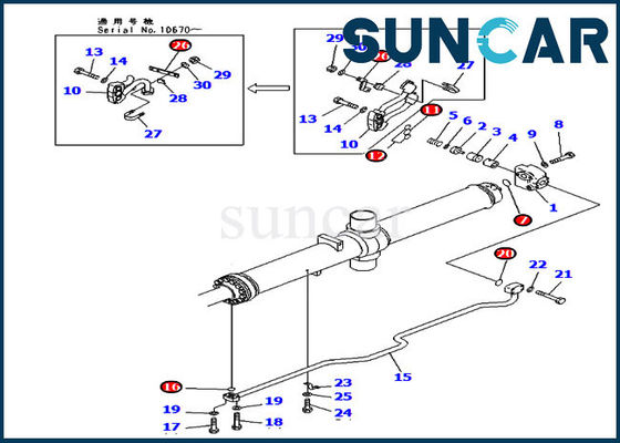 D475A-3 KOMATSU Teile 707-98-67510 7079867510 hydraulische Blatt-Aufzug-Reparatur-Rollsiegel-Ausrüstungen
