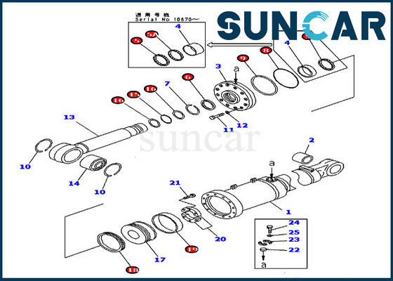 707-98-84011 Neigungs-Zylinder-Reparatur-Sets der Planierraupen-Dichtungs-Ausrüstungs-D475A-3-SC KOMATSU