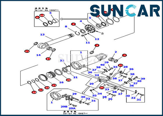 707-98-84010 hydraulische Reparatur-Dichtungs-Ausrüstungs-KOMATSU-Trennmaschinen-Neigungs-Zylinder-Ersatz-Ausrüstung