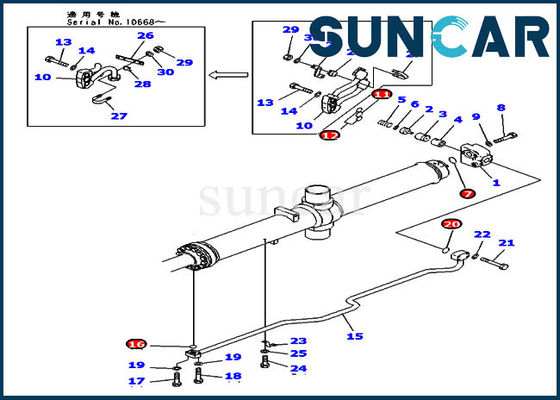 707-98-74110 Bulldozer Blatt-Aufzug-Zylinder-Reparatur-Kit Hydraulic Seal Kits Fors KOMATSU D475A-3