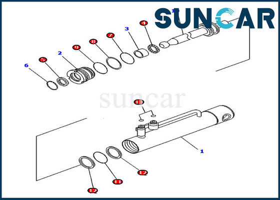 707-98-11350 Pin-Abziehvorrichtung hydraulisches Rollsiegel Kit Fits Komatsu D375A-6 D475A-5