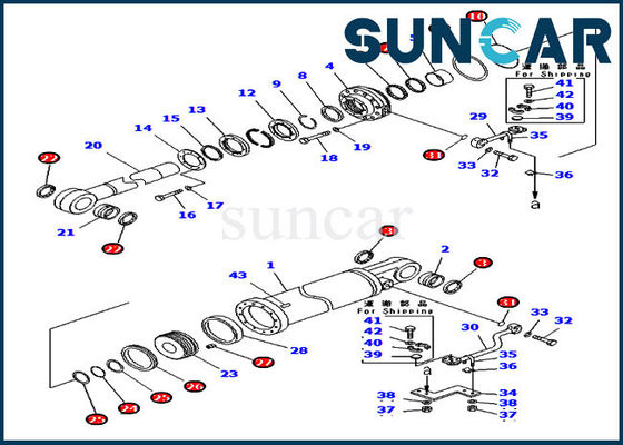 707-99-75530 Trennmaschinen-Aufzug-Zylinder-Reparatur-Dichtungs-Ausrüstungen für D475A-5 KOMATSU Planierraupe