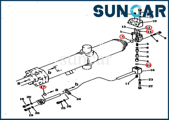 707-98-75420 7079875420 Planierraupen-Aufzug-Dichtungs-Ausrüstungs-KOMATSU-Rollsiegel-Reparatur-Set