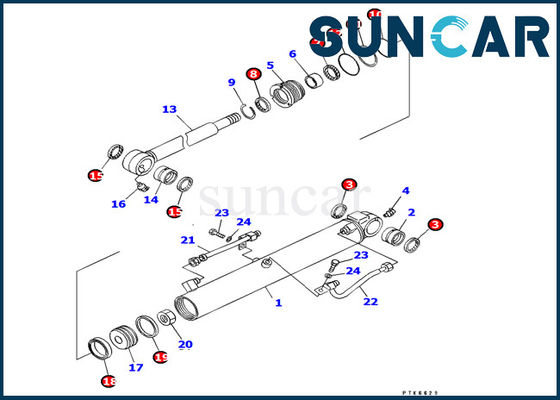 707-98-14610 Reparatur Kit Fits Excavator PC8uu-3 R3eplacement Eimer-Rollsiegel-Ausrüstung Soems KOMATSU