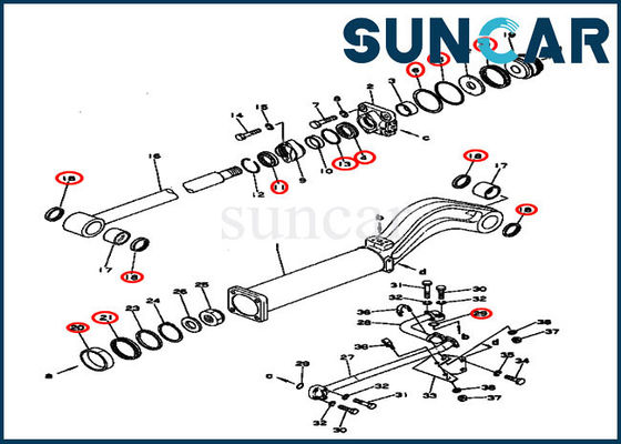 131-63-05020 Reparatur-Robbe Kit For D53S-16 KOMATSU der Dump-Zylinder-Service-Ausrüstungs-131-63-05020
