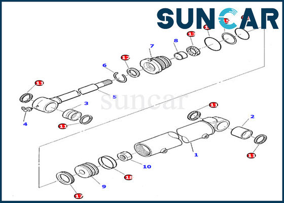 878000392 Ersatz-Dichtungs-Dichtungs-Ausrüstung Boom-Schwingen-Zylinder-Service-Kit For Komatsus PC10-7 PC20-7