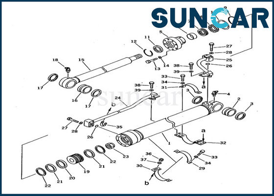 Eimer-Rollsiegel-Reparatur-Sets der Maschinerie-Dichtungs-707-98-27600 für Bagger Komatsu PC100-5