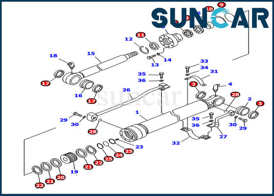 707-99-69620 hydraulisches Arm-Rollsiegel Kit Inner Parts Reparatur-Dichtungs-Ausrüstungs-KOMATSU PC1000-1