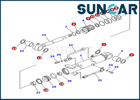 707-98-10940 KOMATSU-Boom-Zylinder-Reparatur-Dichtungs-Ausrüstungen für PC10MR-1 Bagger Inner Parts