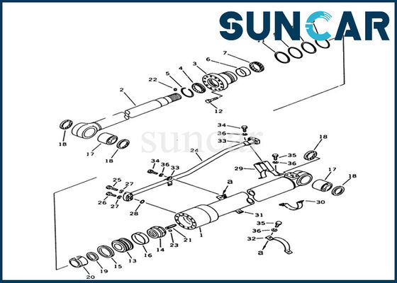 Öl-Widerstand-Reparatur-Kit Fors PC100-3 KOMATSU der Arm-Zylinder-Dichtungs-Ausrüstungs-707-98-38600 Bagger