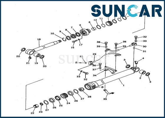 707-99-37610 passt KOMATSU-Boom-Zylinder-Reparatur Kit Excavator Cylinder Sealing Kit innere Teile PC100N-6