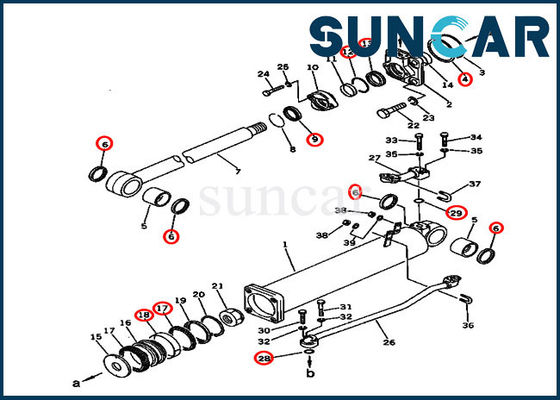 135-63-05050 KOMATSU-Zylinder, der Kit Standard Size Bulldozer Lift-Reparatur-Dichtungs-Ausrüstung versiegelt