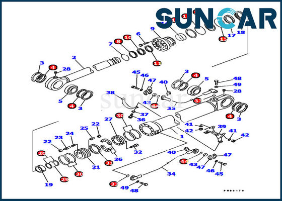 Eimer-Rollsiegel-Kit Service Kits PC1000-1 KOMATSU 707-99-78630 Bagger Packing Kit