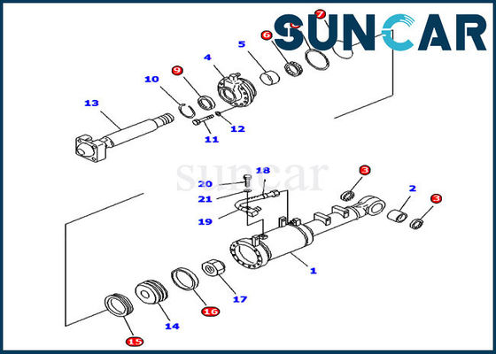 707-98-52140 Reparatur-Dichtungs-Kit Fors D61EX-12 Neigungs-Zylinder-KOMATSU hydraulischer gerader Neigungs-Bulldozer