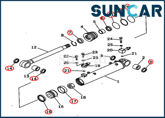 707-98-40020 Zutatenbulldozer-Dichtungs-Ausrüstungs-Sitze KOMATSU D65EX-12 des zylinder-Reparatur-Set-7079840020