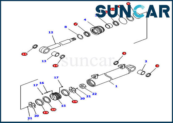 707-99-34620 Raupen-Bulldozer-Zylinder KOMATSU-Aufzug-Reparatur-Dichtungs-Kit Fits For Modelss D61PX-15