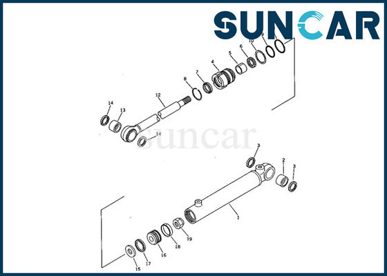 707-00-50640 Reparatur-Robbe Kit For Mini Excavator Schwingen-Zylinder-Service-Kit Komatsus PC05-5