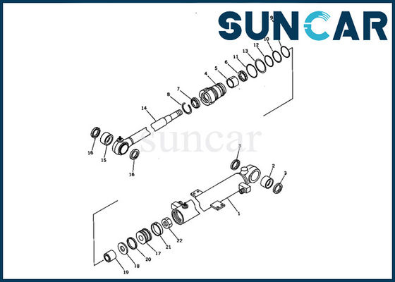 707-00-50660 Reparatur-Dichtungs-Ausrüstung KOMATSU PC05-6 Mini Excavator Model Boom Cylinder innere