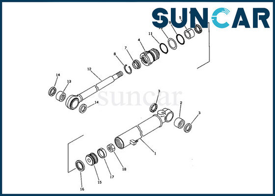 707-00-50691 hydraulische friedliche Zylinder-Reparatur-Robbe Kit Swing Sealing Kit Fits PC05-6 KOMATSU