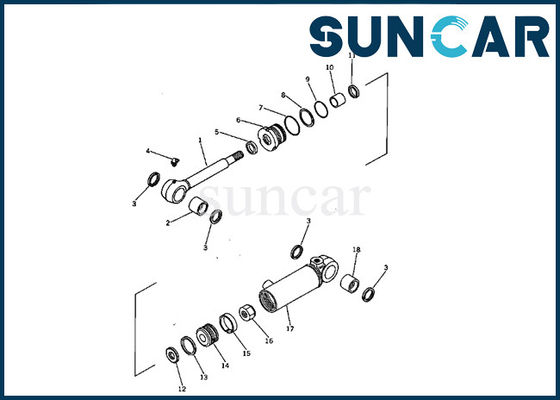 707-00-60310 Blatt-Zylinder, der Dichtungs-Reparatur Kit Mini Excavator Replacement Kit Komatsus PC05-1 versiegelt