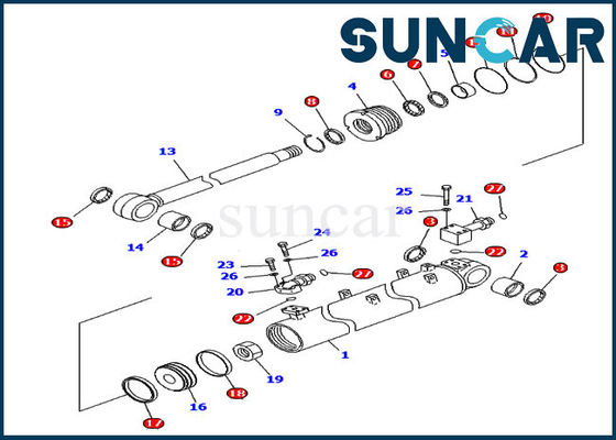 707-99-40120 Raupen-Bulldozer, die Rollsiegel Kit Fits Komatsu Parts Models D65EX-15E0 trimmen