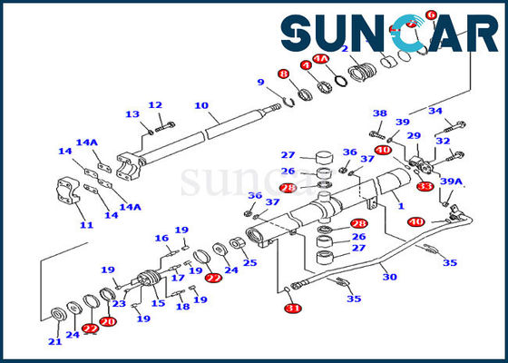 Des Öl-Widerstand-707-98-28640 Zylinder-Dichtungs-Ausrüstung Aufzug-Reparatur-Dichtungs-der Ausrüstungs-D65EX-15 D65PX-15 KOMATSU