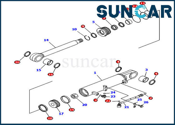 Hydraulische Trennmaschinen-Aufzug-Dichtungsausrüstung 707-99-43710 Zylinder-Reparatur-Sets passt D85EX-15R KOMATSU Planierraupe