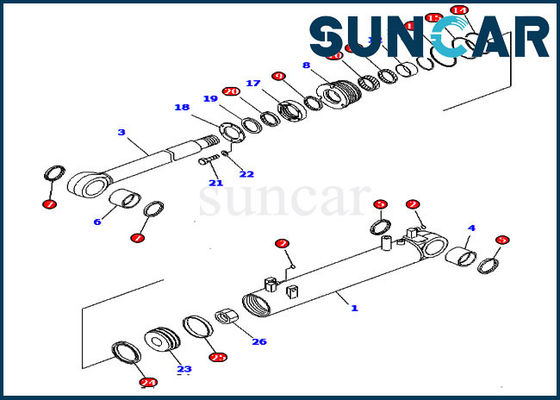 707-99-43380 7079943380 Zylinder-Ersatz-Dichtungs-Ausrüstung der Hydraulikdienst-Ausrüstungs-D85EX-15 KOMATSU