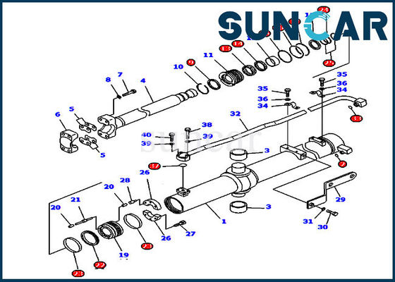 707-99-24555 Raupen-Bulldozer Gegengewichts-Zylinder-Reparatur-Dichtungs-Kit Fors D85C-21 KOMATSU