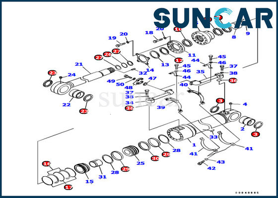 707-99-72370 untere Maschinerie-innere Teile Dump-Rollsiegel-Kit For Loaders KOMATSU PC1250-7