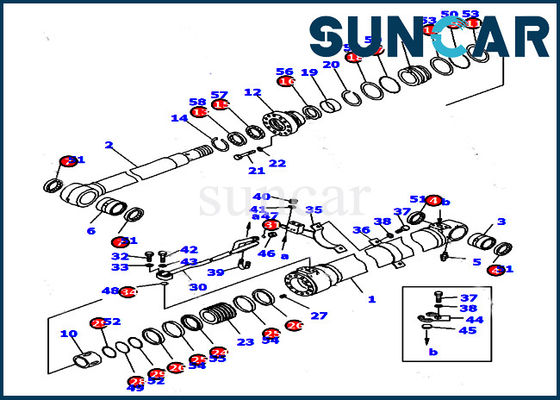 707-99-39680 Maschinerie-innere Reparatur-Service-Ausrüstung KOMATSU-Arm-Rollsiegel-Kit Fors PC128UU-1