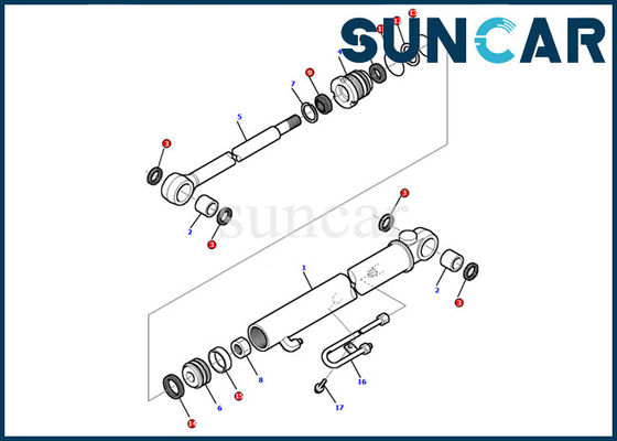 Bagger-Inner Repair Parts-Öl-Widerstand KOMATSU PC12R-8 der Eimer-Rollsiegel-Ausrüstungs-878000498