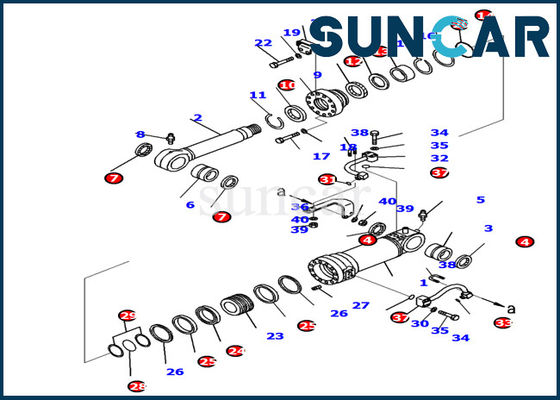 707-99-39790 verließen KOMATSU-Blatt-Rollsiegel-Ausrüstungen für PC138US-10 Handzylinder-Reparatur-Teile