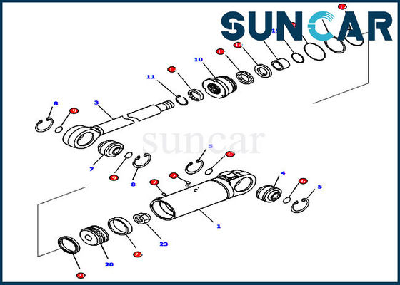 707-99-43740 7079943740 innere Teile Räumschaufel-Neigungs-Rollsiegel-Kit Fitss D65PX-16 KOMATSU