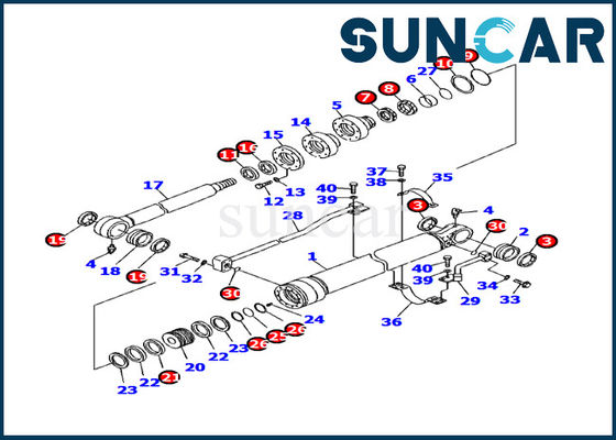 707-99-24730 Eimer-Zylinder-Reparatur-Sets KOMATSU-Bagger-Sealing Kit Oil Resistance PC130F-7