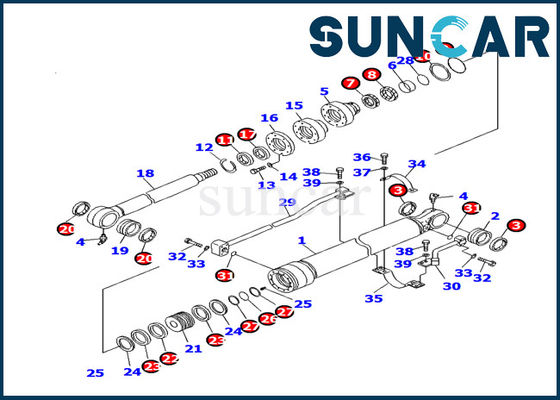 707-99-27470 Bagger Replacement KOMATSU-Eimer-Zylinder-Service-Kit Seal Repair Kit Fors PC130F-7