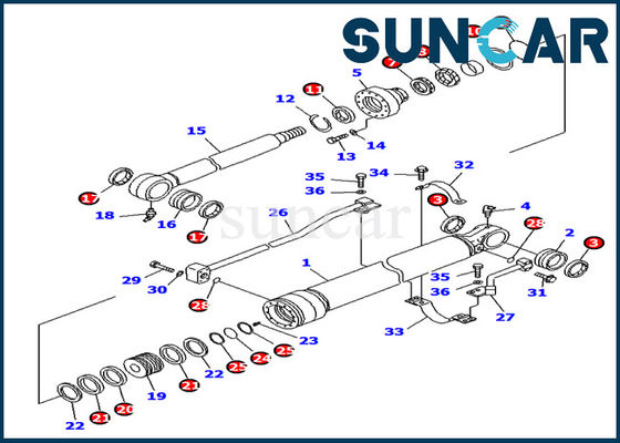 Des Öl-Widerstand-707-99-27500 Bagger Sealing Kit Eimer-Rollsiegel-der Ausrüstungs-PC130F-7 KOMATSU