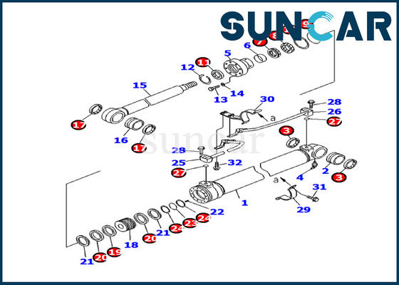 707-99-27520 Modell Hydrozylinder-Reparatur-Dichtungs-Kit Komatsu Boom Cylinder Service-Ausrüstungs-PC130F-7