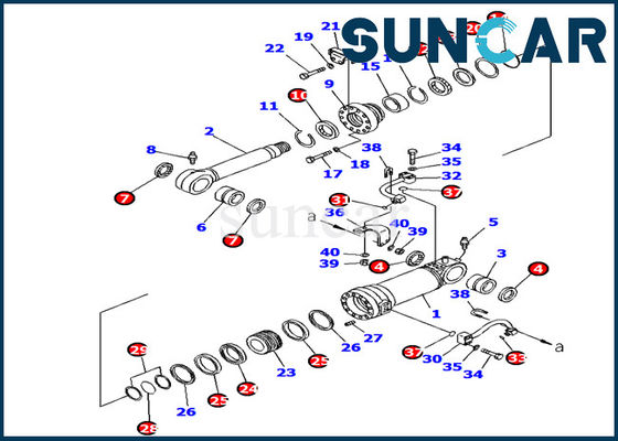 707-99-38790 Bagger-Inner Parts Repair-Ausrüstung Blatt-Aufzug-Rollsiegel-Kit Komatsus PC138US-8