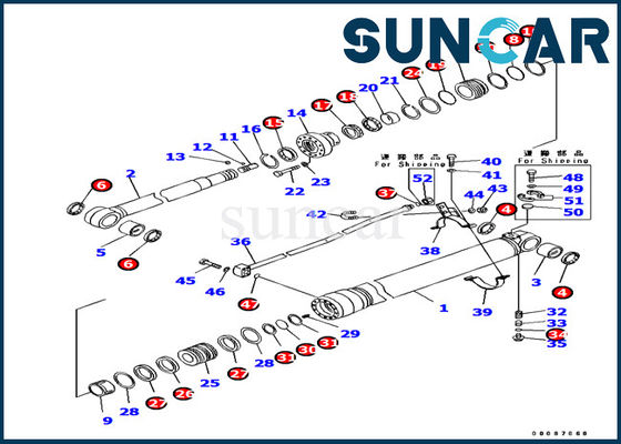 707-99-38820 Bagger-Inner Parts Arm-Rollsiegel Kit Machinery Repair Kit KOMATSU PC138US-8