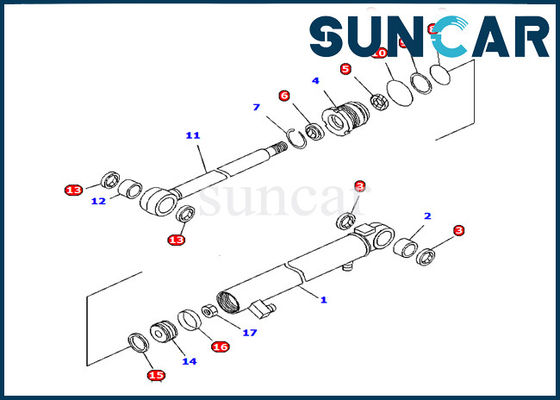Öl-Widerstand-Arm-Rollsiegel-Ausrüstungs-Bagger PC15R-8 der KOMATSU-Service-Ausrüstungs-707-98-13960