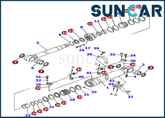 Der Boom-Rollsiegel-Ausrüstungs-707-99-38720 innere Reparatur-Teile Sitz-KOMATSU-Bagger-PC160LC-7