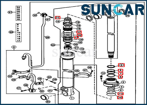 4662884 Boom-Rollsiegel-Reparatur-Sets für Modell-Ausrüstung 2154D 200LC JOHN DEERE