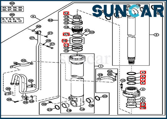 Bagger-Boom Hydraulic Cylinder-Service-Ausrüstung 225DLC John Deere Components 4654421