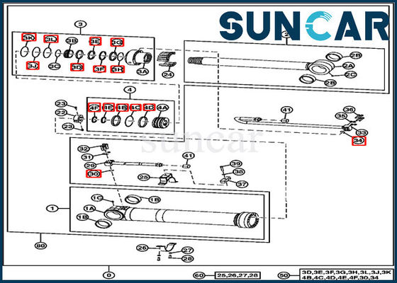 Ausrüstung Repair Kits 4669895 John Deere Positioning Cylinder Seal des Bagger-220DW
