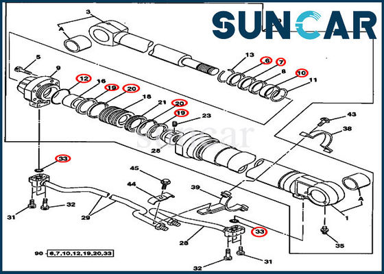 Dichtungs-Reparatur-Kit Cylinder Service Kits Fitss 230LCR 200CLC Deere des Arm-AT264433 Teile