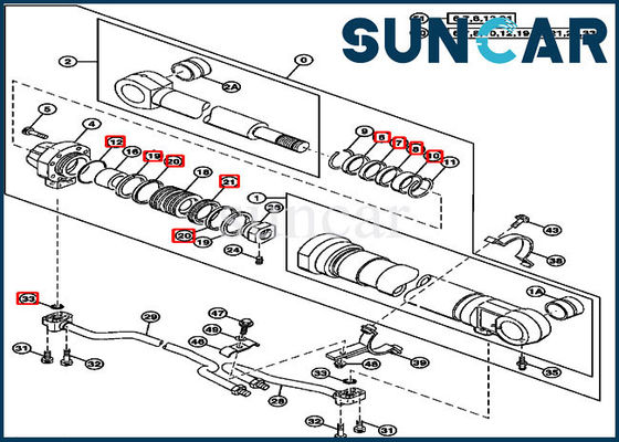 AT264437 Hydrozylinder Kit Boom Seal Kit For 200LC 2054 270LC John Deere Parts