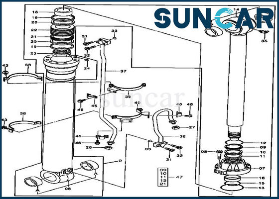 9257552 Bagger-Hydraulic Oil Seal-Ausrüstungen Arm-Rollsiegel-Kit Deeres 450CLC 450LC